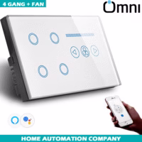 4 gang + fan smart electrical wall switch in pakistan