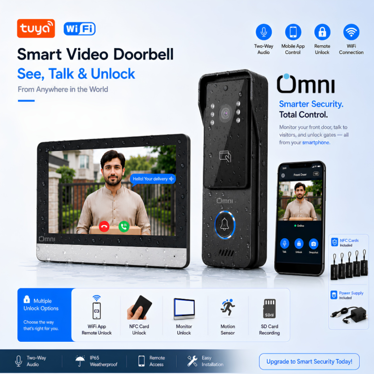 7-Inch Touch Screen Video Intercom – 4 Wire Color Door Phone