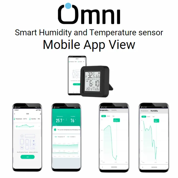 Temperature & Humidity Sensor - Real time Display on Mobile 3 Smart Humidity and Temperature sensor. Mobile App View