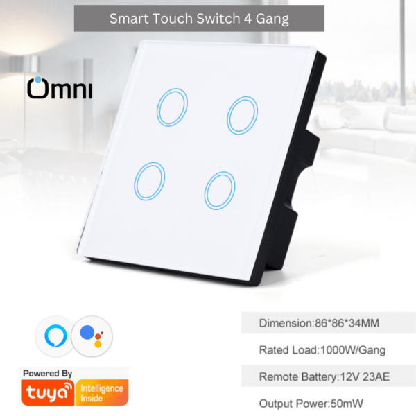 4 gang WIFI touch wall switch
