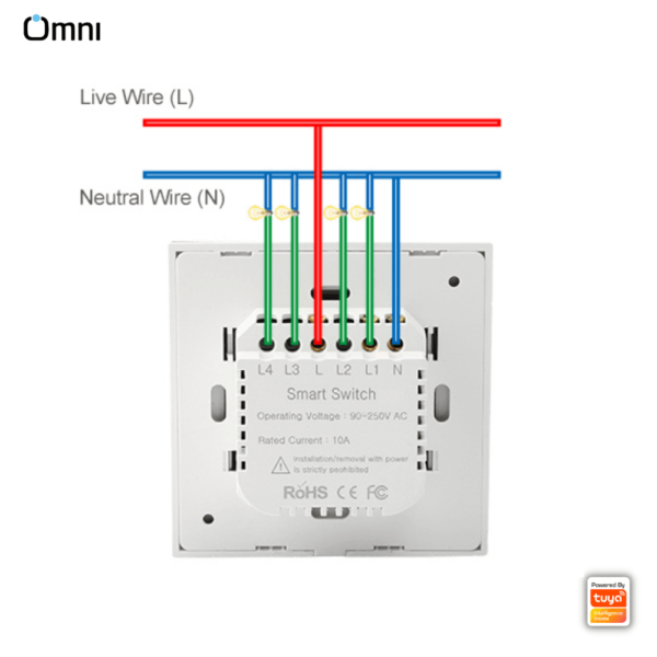 smart wall switch wiring instructions for 4 gang switch plate