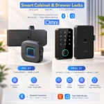 Fingerprint keypad and RFID card cabinet drawer lock