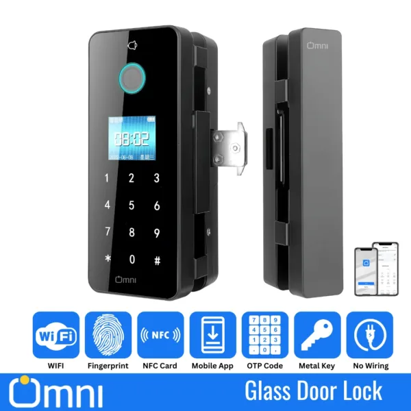 fingerprint glass door lock