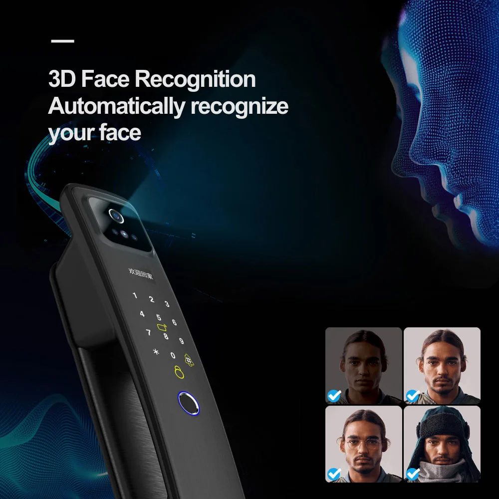3D face scanner camera door lock