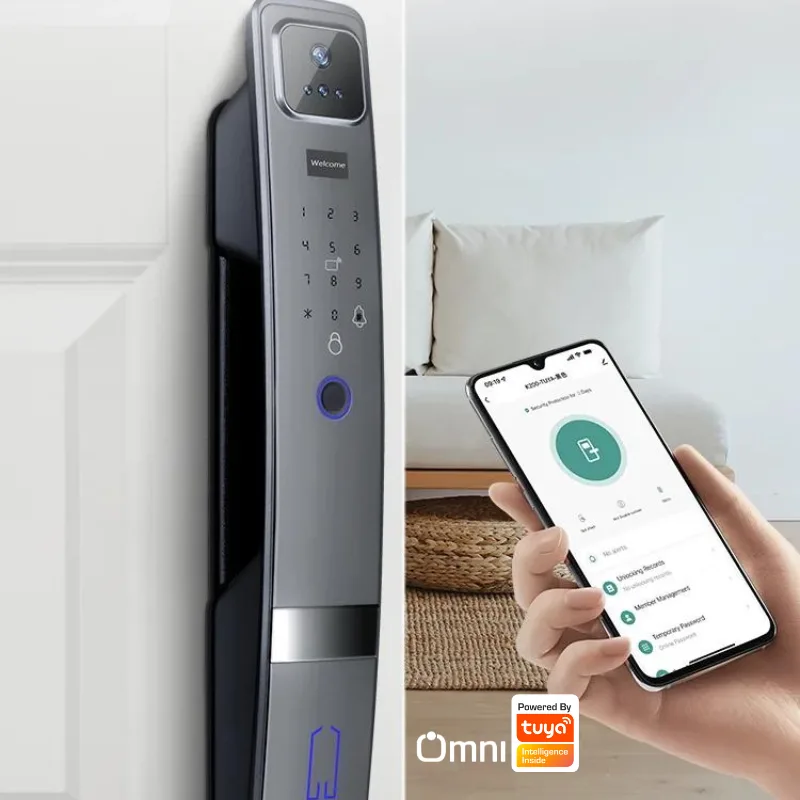 3D face unlock smart fingerprint and camera door lock