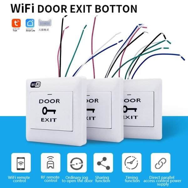 Wifi exit button for smart door lock