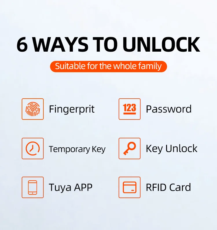 multiple ways to unlock WIFI Door lock