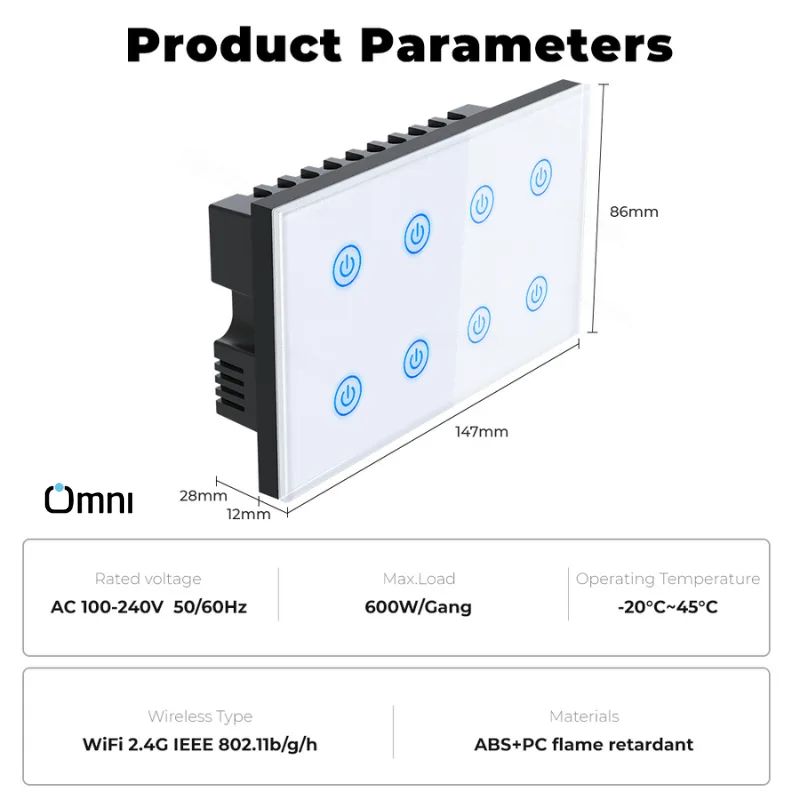 8 Button touch switch board product specification