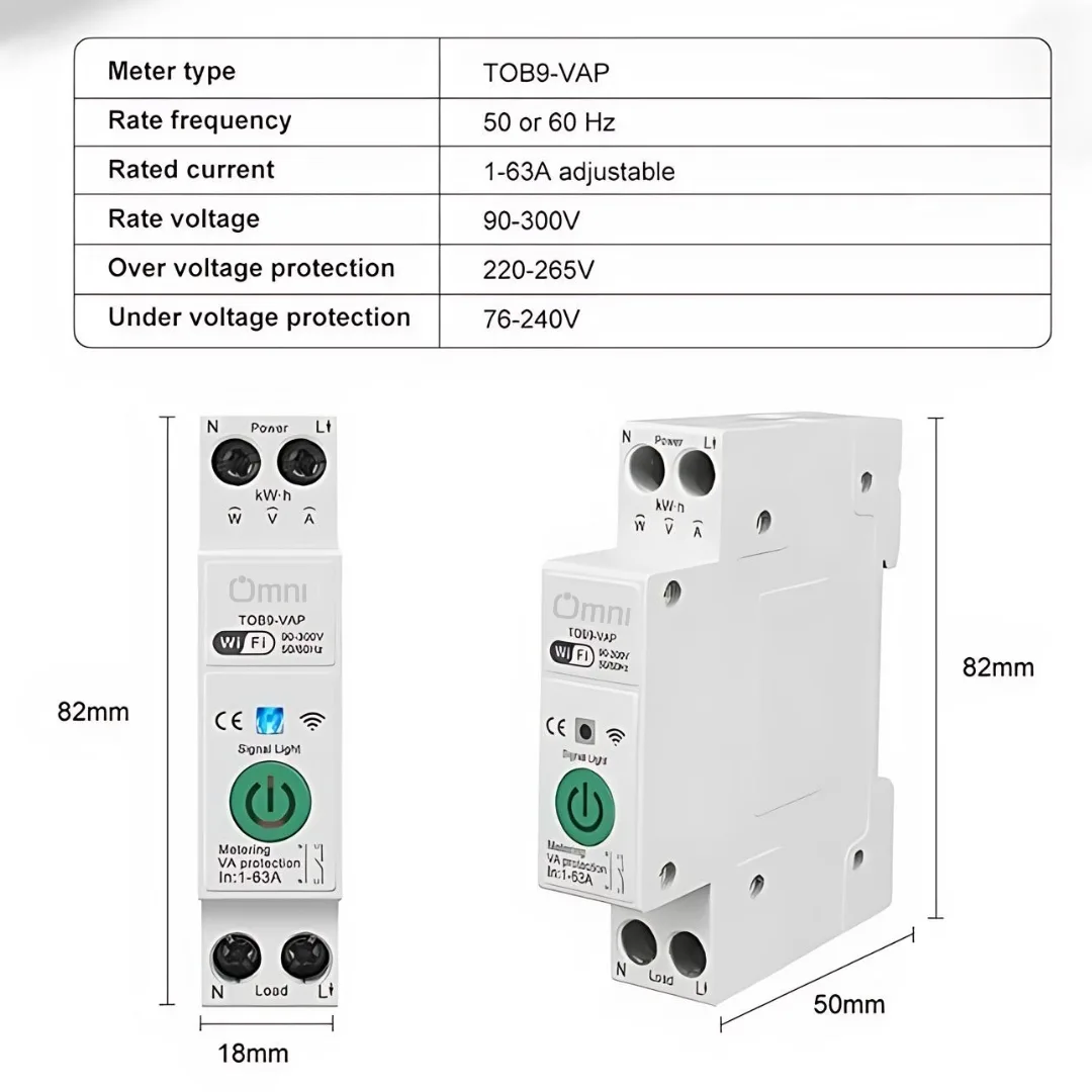WIFI breaker switch - 63amp smart digital breaker 3 best protection beaker in Pakistan