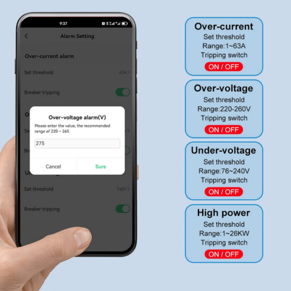 protection and earth leakage smart digital circuit breaker for ac