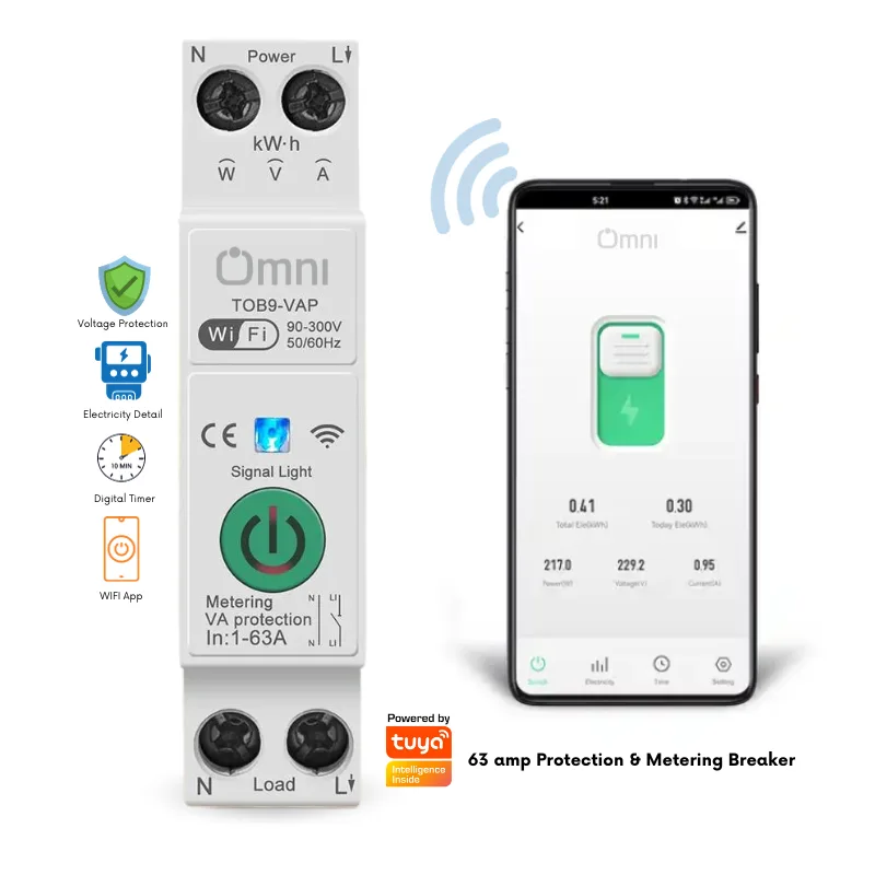 WIFI breaker switch - 63amp smart digital breaker 2 wifi breaker switch