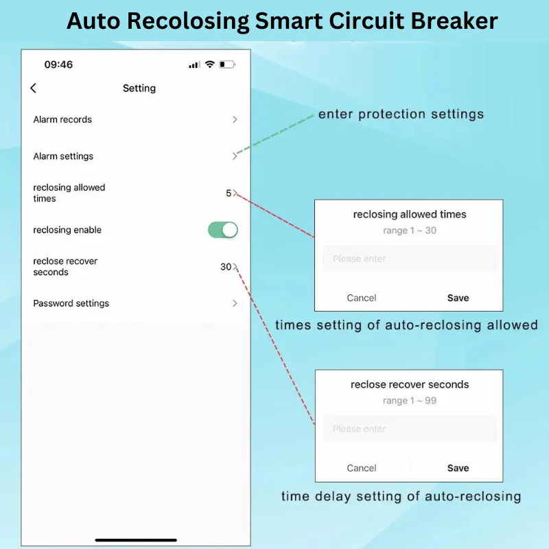 Auto Recolosing solar wifi Circuit Breaker
