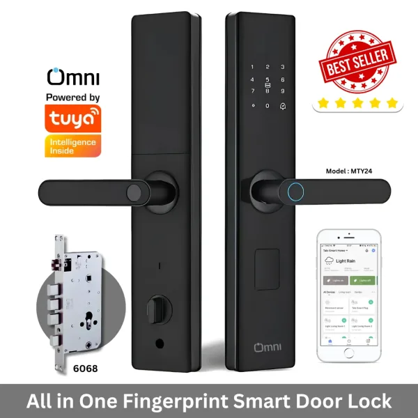 Fingerprint door lock with key