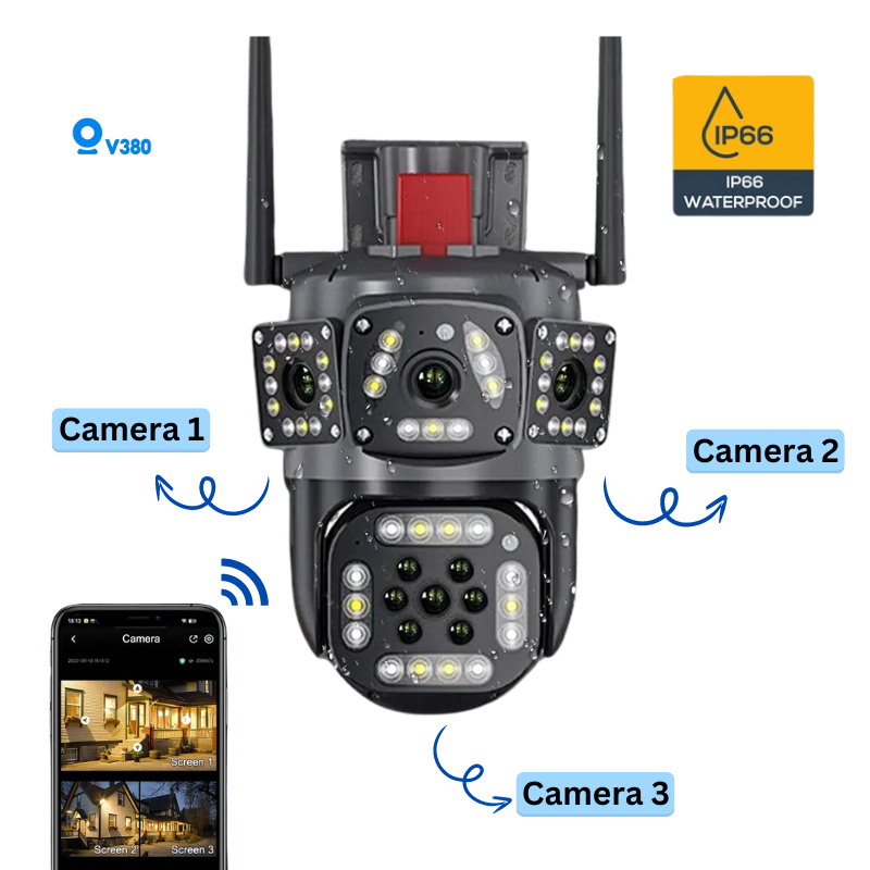 3 lens wifi cctv camera 2024 model