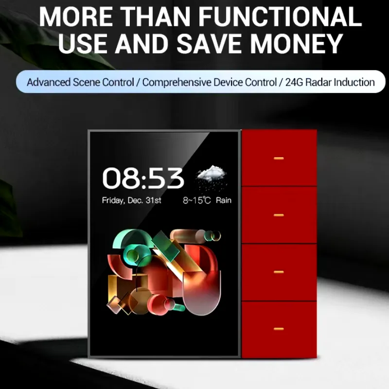 4 Gang + Touch Screen Home Controller 3 home automation controller