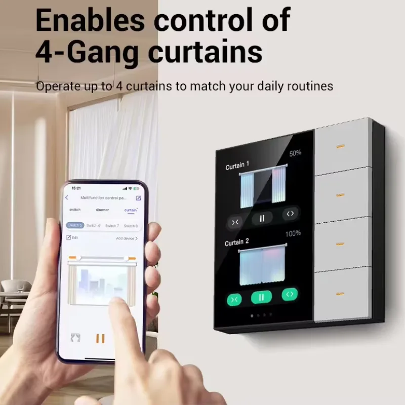 4 Gang + Touch Screen Home Controller 9 home control center