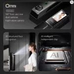 Smart Home Automation in Pakistan | Omni Smart 13 Smart lock mobile app showing live camera feed and remote unlock options for apartment door in Pakistan