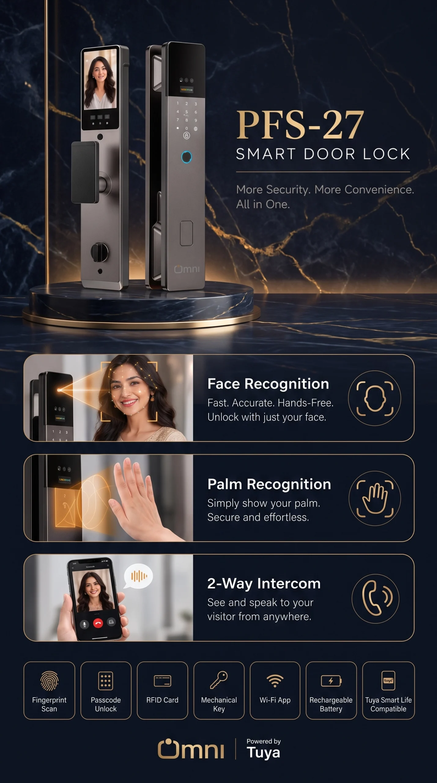 PFS27 Palm Vein and Face Recognition Door Lock 2 latest smart door lock with palm vein recognition in Pakistan
