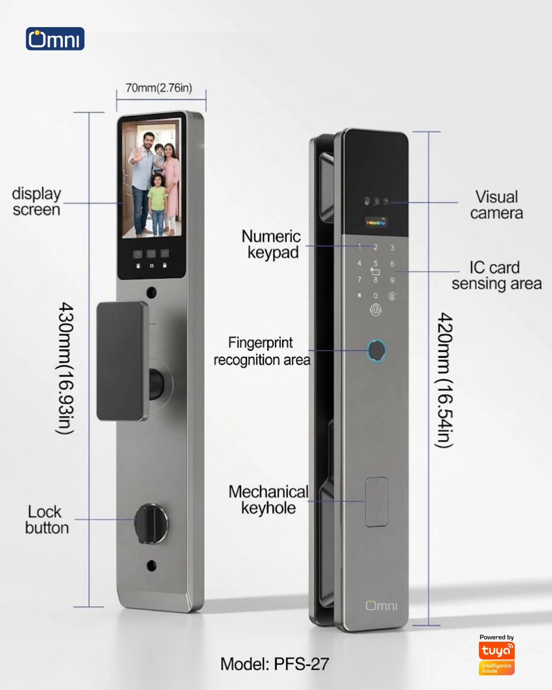 PFS27 Palm Vein and Face Recognition Door Lock 3 size of palm and face recognition door lock in Pakistan by omni smart