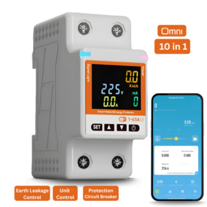 Smart WiFi Circuit Breaker 63A 2P with over and under voltage protection for homes and shops in Pakistan