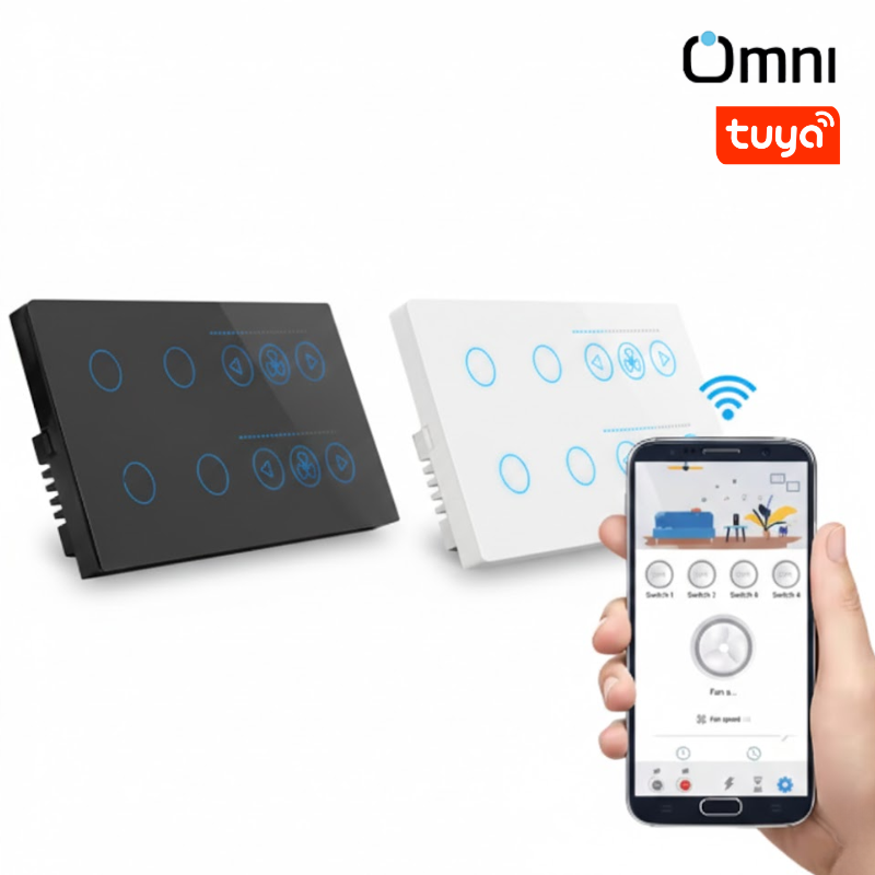 4 Gang & 2 Fan Smart WiFi Switch Pakistan - Alexa and Google Home Compatible