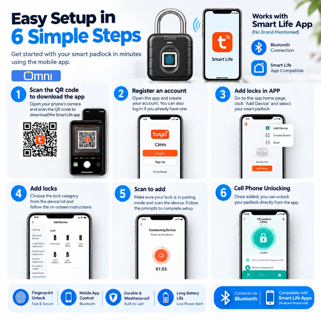 Smart Padlock Price in Pakistan | Omni Smart 3 how to pair smart padlock with mobile app in Pakistan