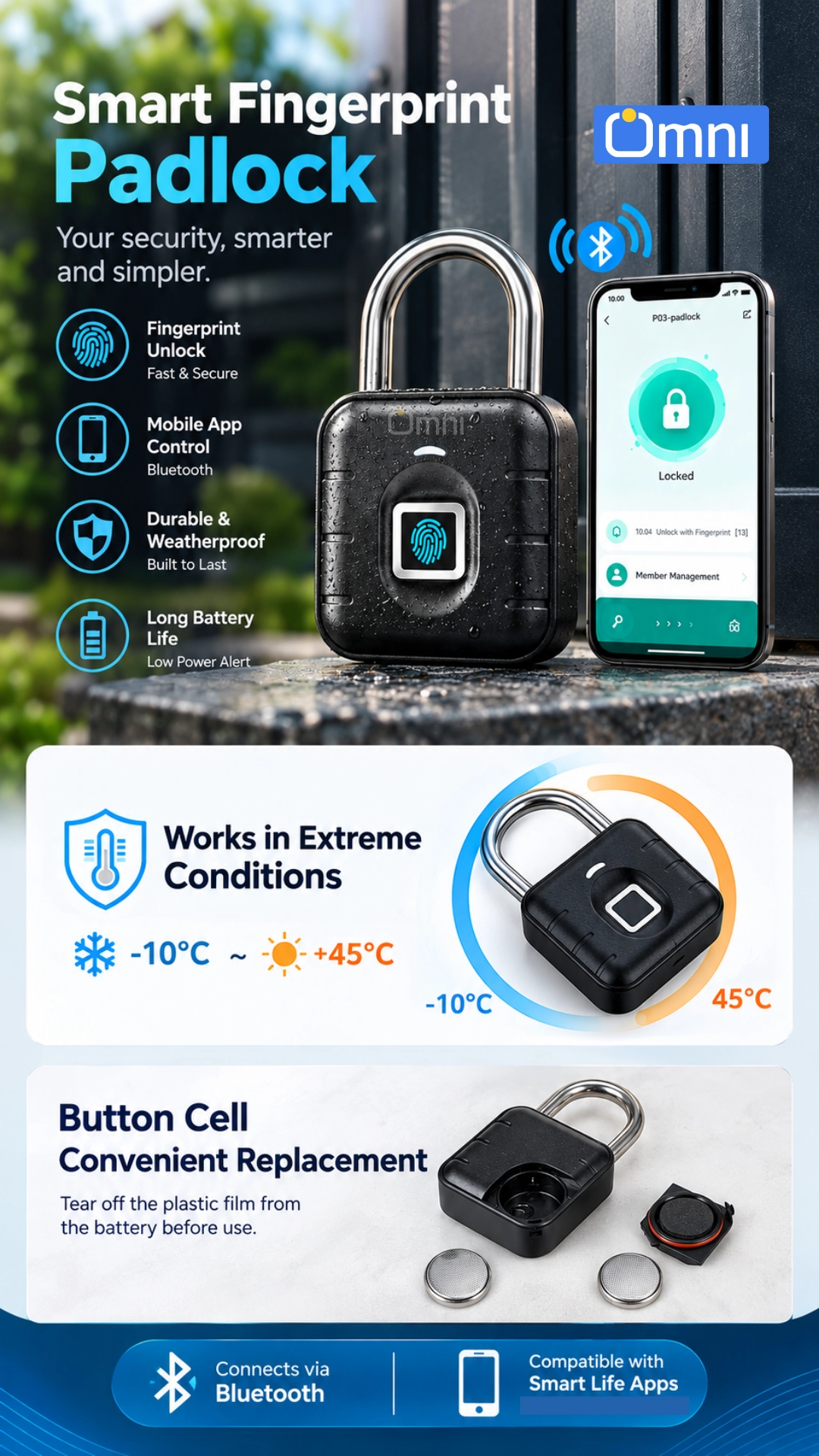 Smart Padlock Price in Pakistan | Omni Smart 2 smart china tala with mobile app price in pakistan